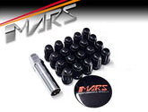 Black Mars Performance wheels M14 x 1.5 mm ultra slim 7 spline Security Lock Nuts Set 20 pcs with Key
